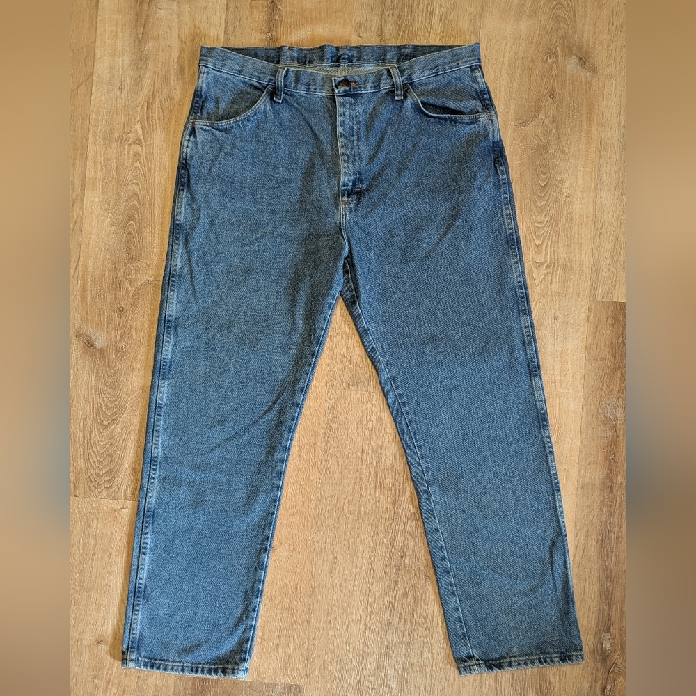 Vintage Rustler Men's Relaxed Fit Blue Jeans 38×30